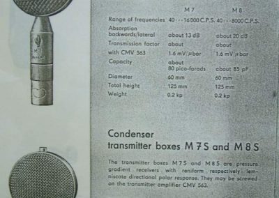 Neumann M7 & M8 Cap Spec Sheet