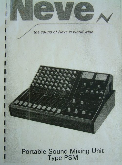 Neve Portable Mixing Unit Type PSM Brochure Page