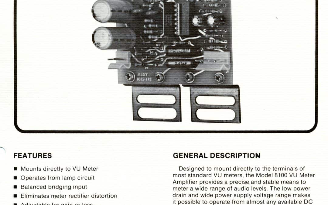 API 8100 VU Meter Amp Brochure
