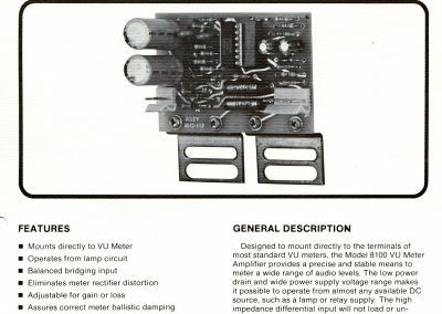 API 8100 VU Meter Amp Brochure