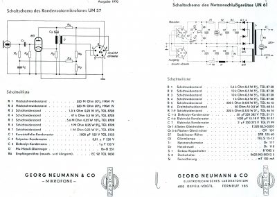 Neumann UM57 and UN61 Schematics