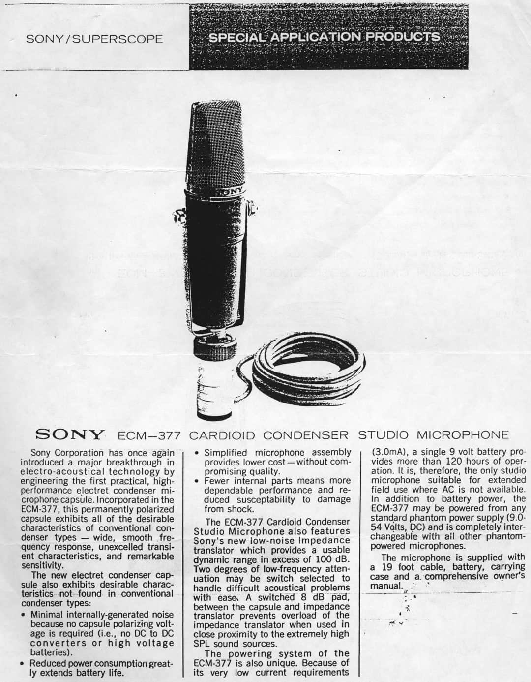 Sony EMC 377 Microphone